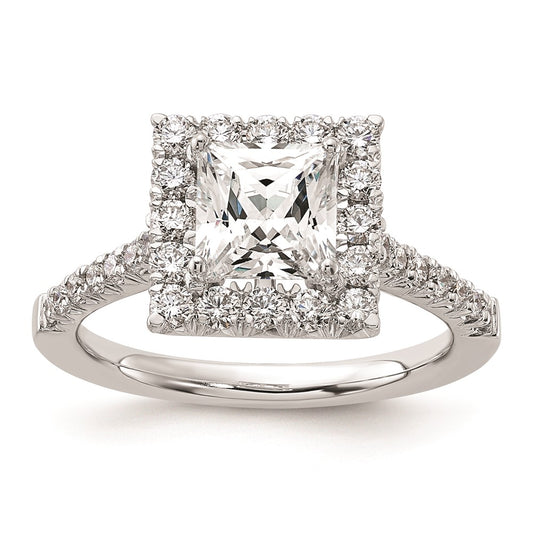 1.50ct. CZ Solid Real 14K White Gold Square Halo Engagement Ring