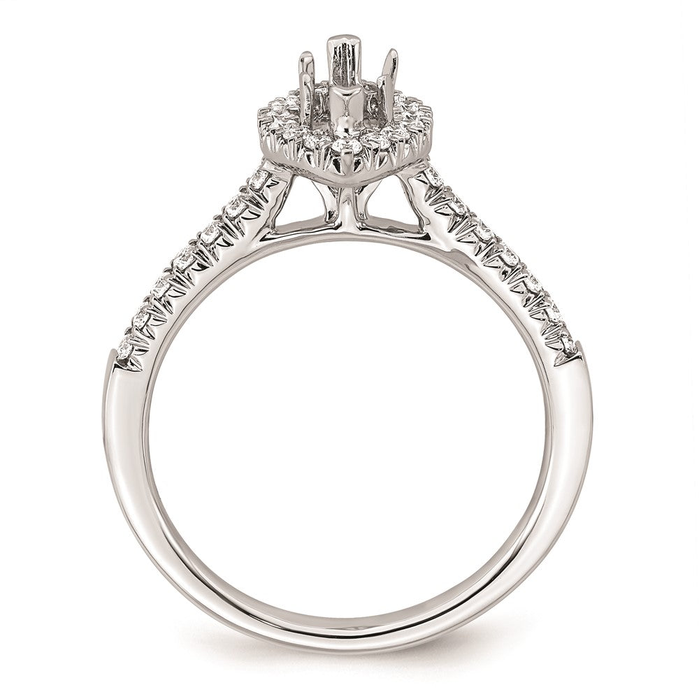 0.50ct. CZ Solid Real 14K White Gold Marquise Halo Engagement Ring