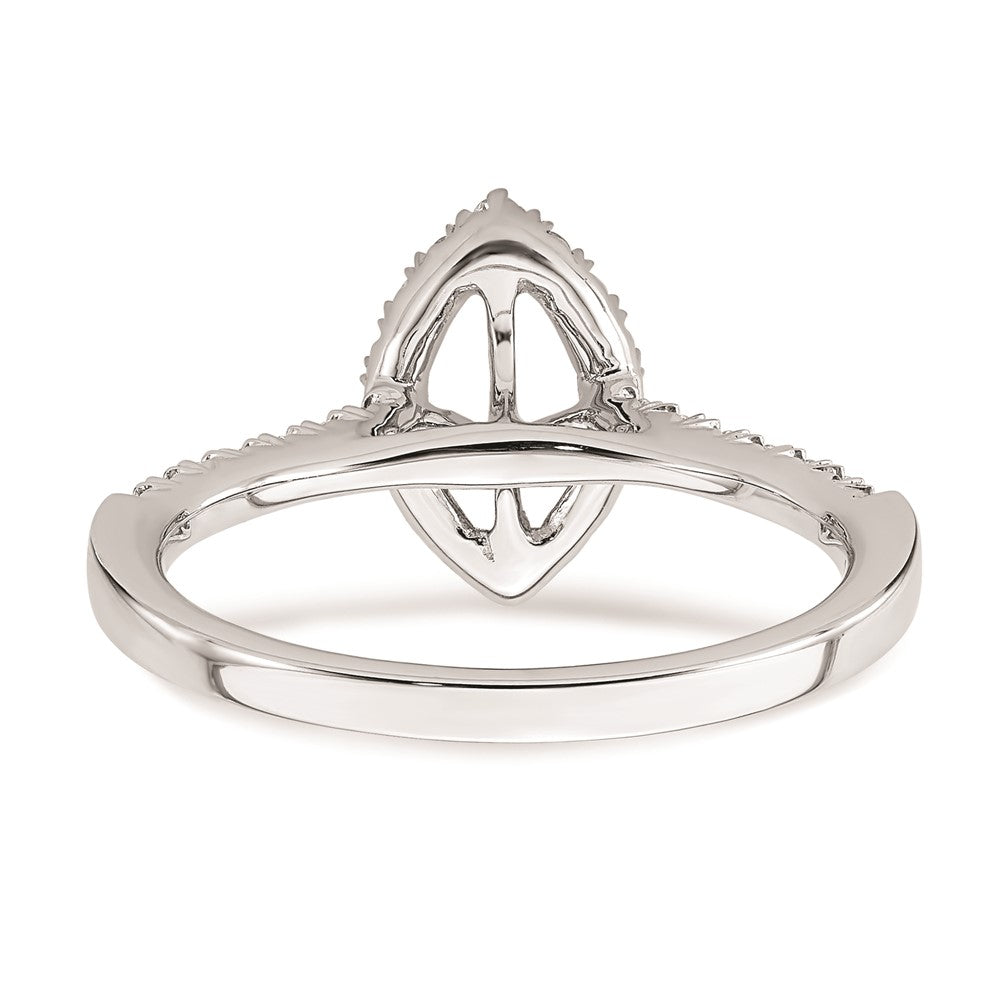 0.50ct. CZ Solid Real 14K White Gold Marquise Halo Engagement Ring