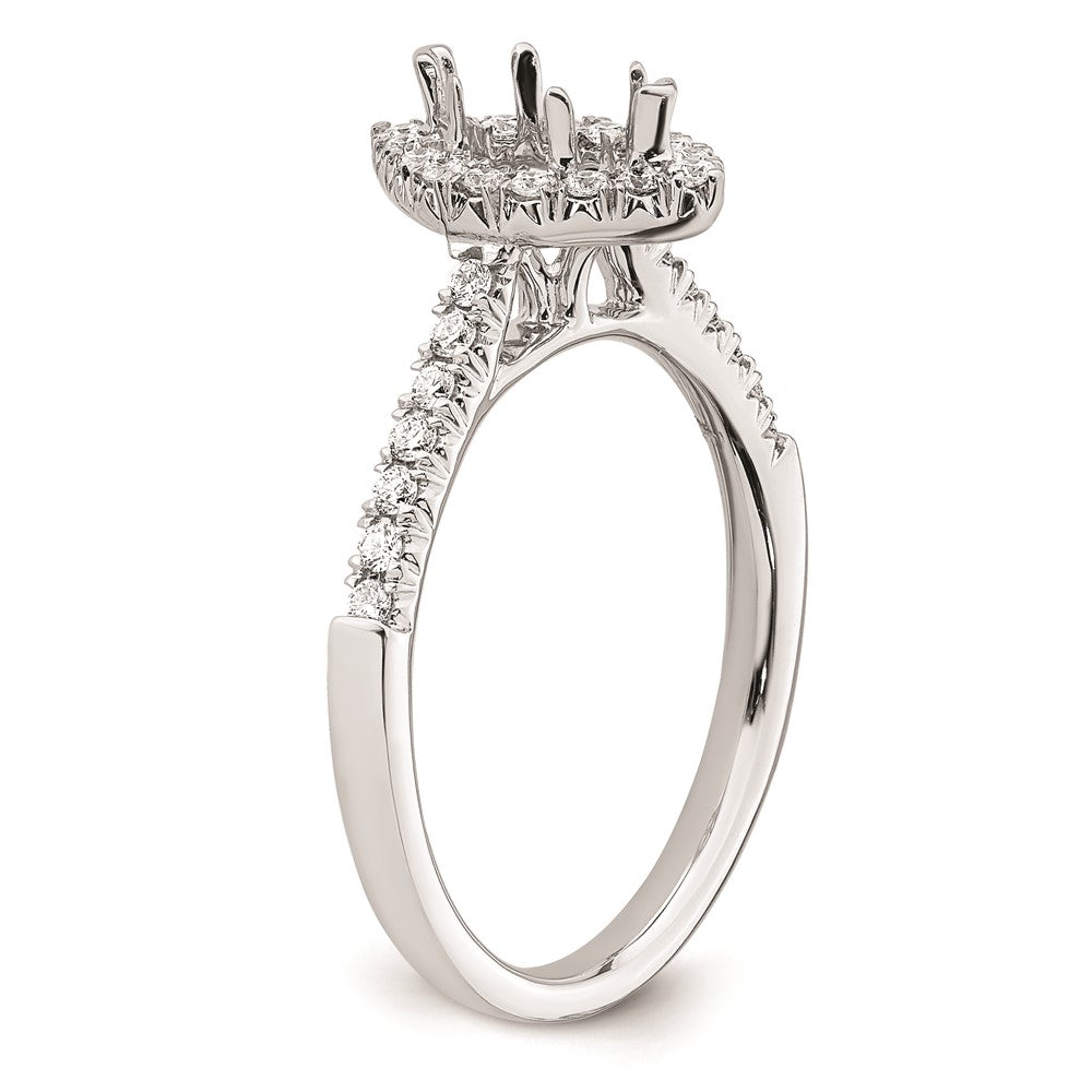 0.50ct. CZ Solid Real 14K White Gold Marquise Halo Engagement Ring