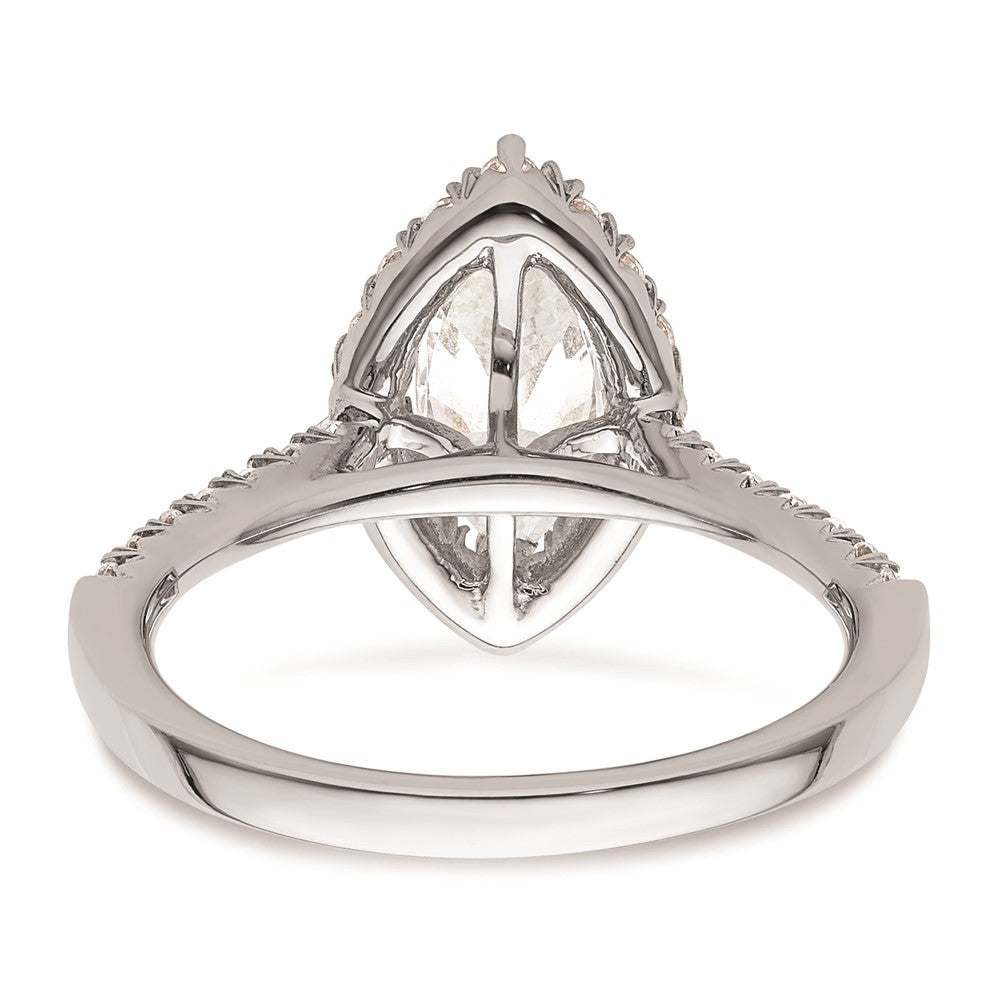 1.25ct. CZ Solid Real 14K White Gold Marquise Halo Engagement Ring