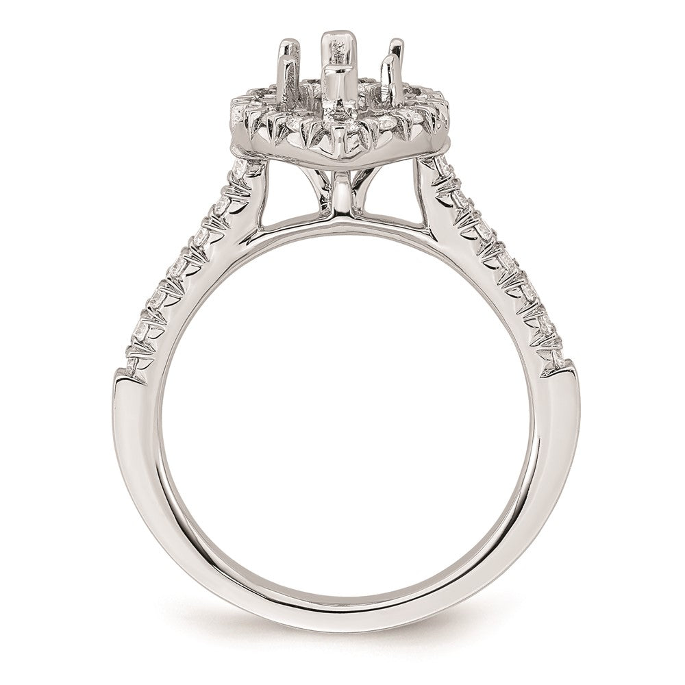 1.50ct. CZ Solid Real 14K White Gold Marquise Halo Engagement Ring