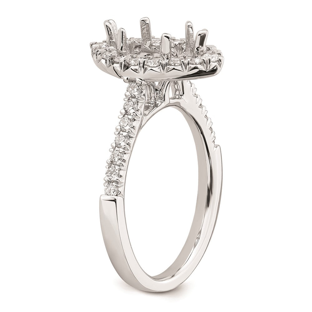 1.50ct. CZ Solid Real 14K White Gold Marquise Halo Engagement Ring