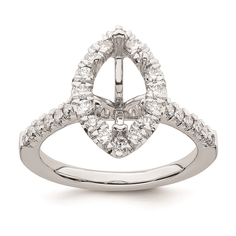 1.50ct. CZ Solid Real 14K White Gold Marquise Halo Engagement Ring