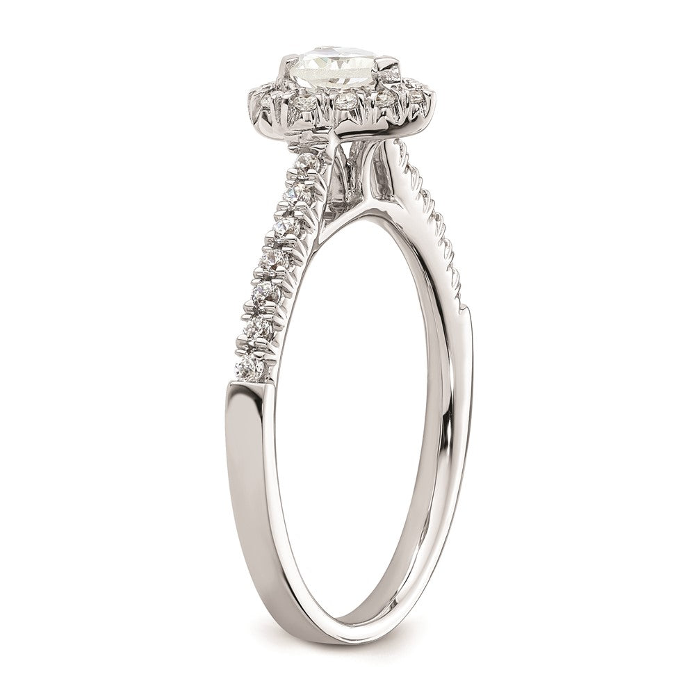 0.25ct. CZ Solid Real 14K White Gold Heart Halo Engagement Ring