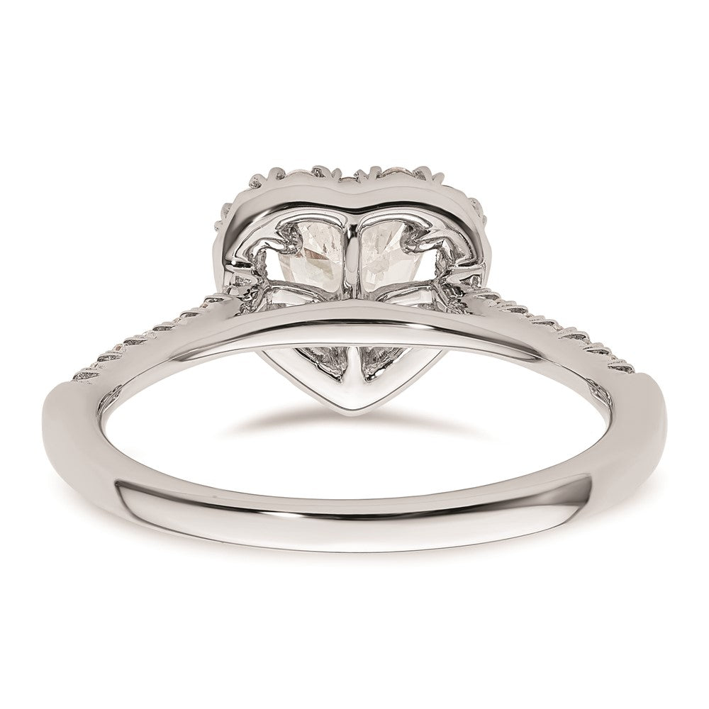 0.75ct. CZ Solid Real 14K White Gold Heart Halo Engagement Ring