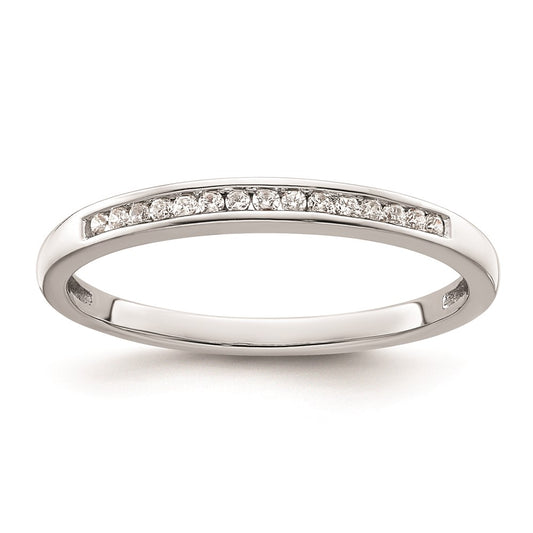 14k White Gold Real Diamond Wedding Band