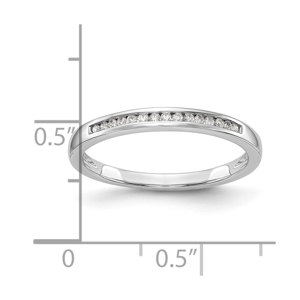 0.12ct. CZ Solid Real 14k White Gold Wedding Wedding Band Ring