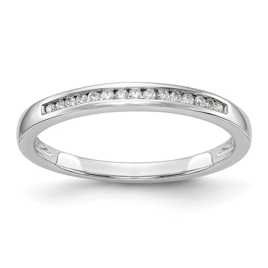 0.12ct. CZ Solid Real 14k White Gold Wedding Wedding Band Ring