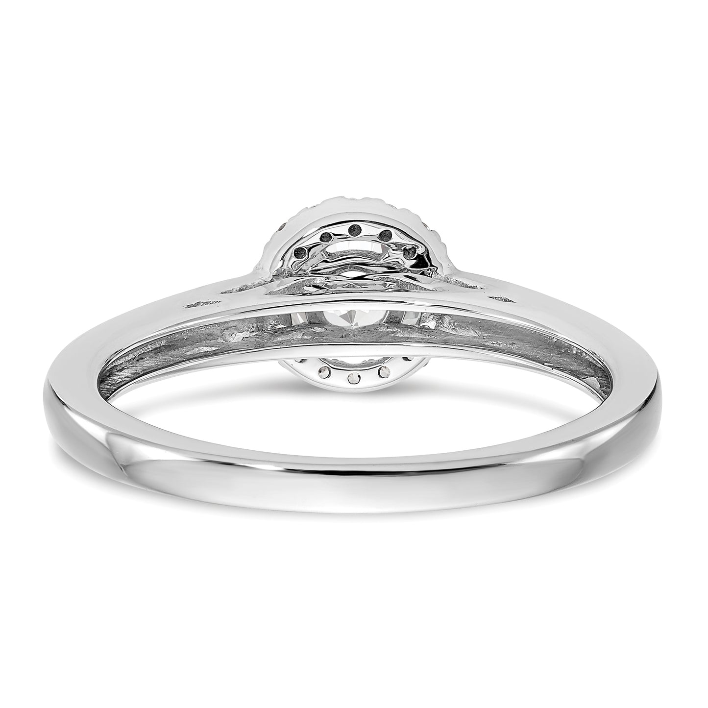 0.33ct. CZ Solid Real 14K White Gold Round Halo Engagement Ring