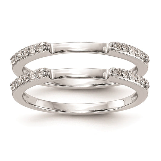 14k White Gold Real Diamond Set of 2 Wedding Bands