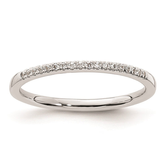 14k White Gold Real Diamond Wedding Band