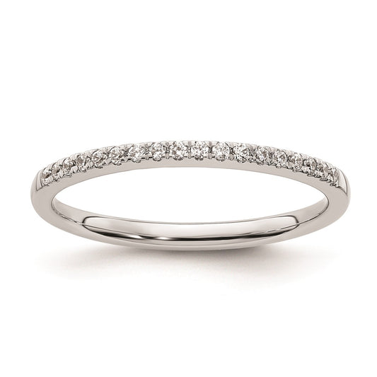 14k White Gold Real Diamond Wedding Band