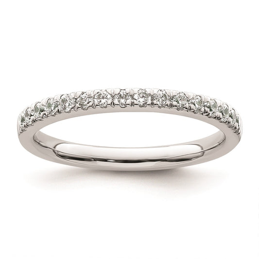 14k White Gold Real Diamond Wedding Band