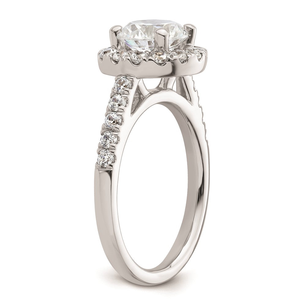 1.50ct. CZ Solid Real 14K White Gold Round Halo Engagement Ring