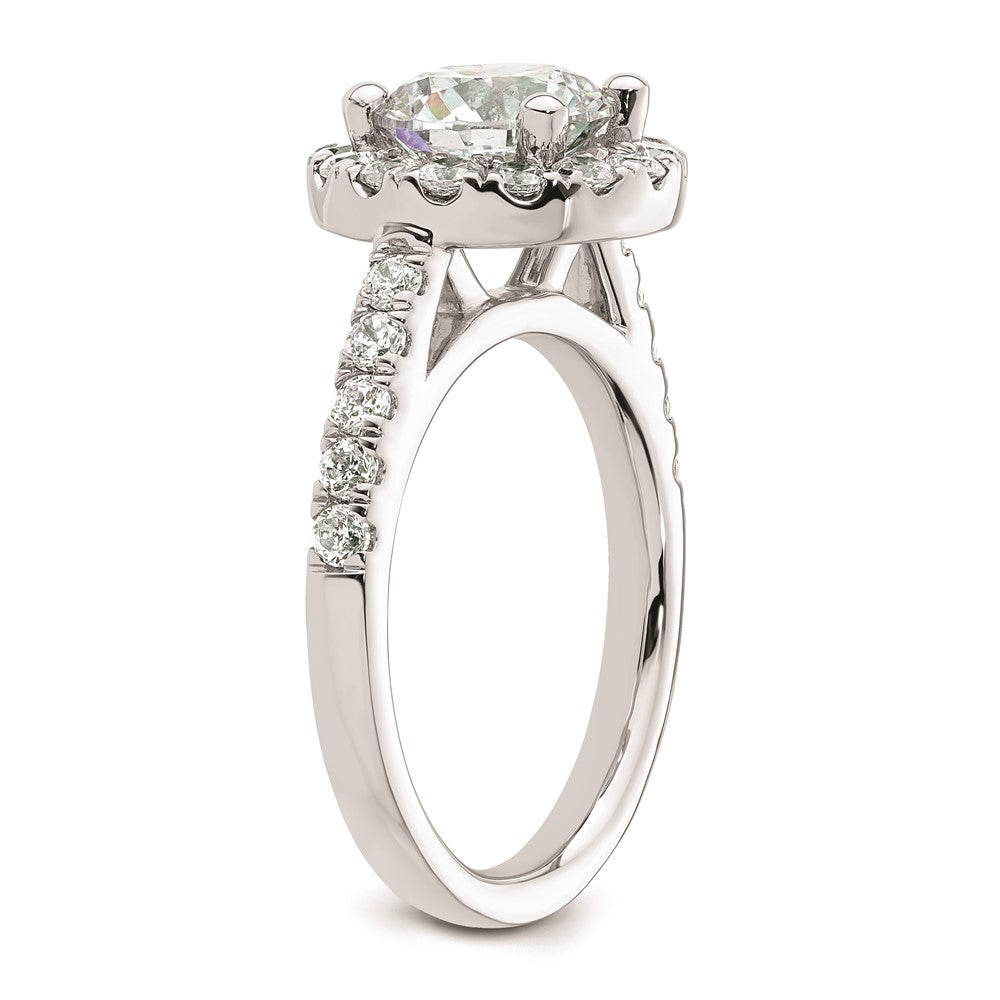 2.00ct. CZ Solid Real 14K White Gold Round Halo Engagement Ring