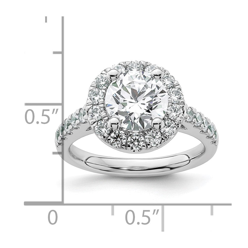 2.00ct. CZ Solid Real 14K White Gold Round Halo Engagement Ring