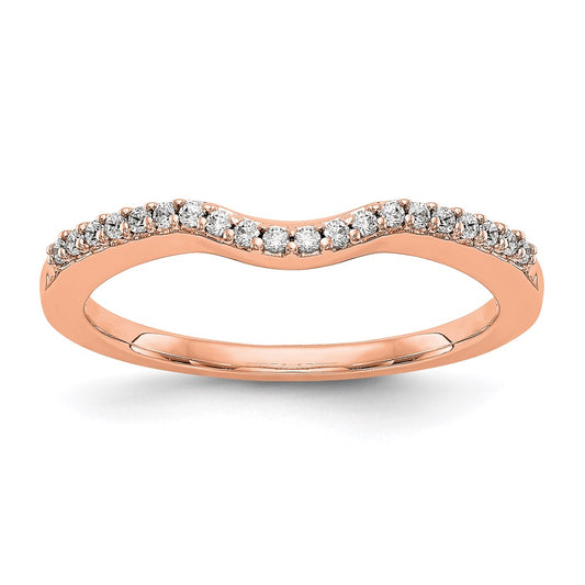 14k Rose Gold Real Diamond Wedding Band