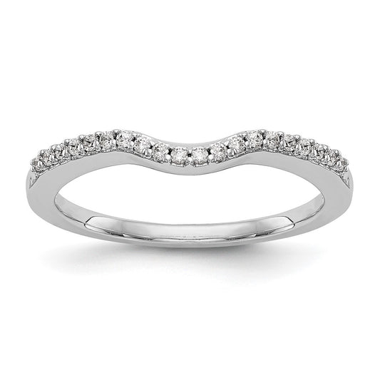 14k White Gold Real Diamond Wedding Band