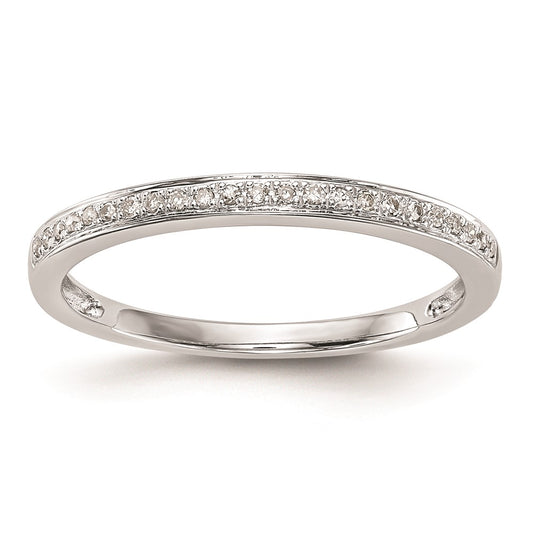 14k White Gold Real Diamond Wedding Band