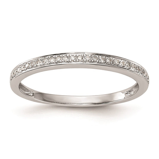 14k White Gold Real Diamond Wedding Band