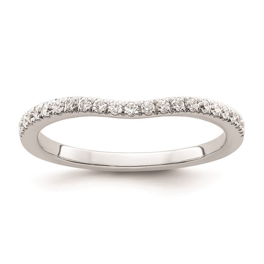 14k White Gold Real Diamond Wedding Band