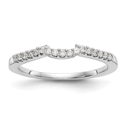 14k White Gold Real Diamond Wedding Band