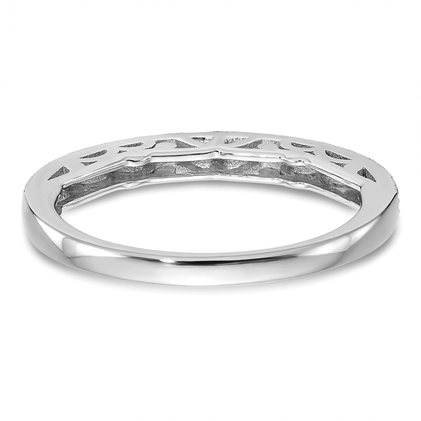 0.13ct. CZ Solid Real 14k White Gold Wedding Wedding Band Ring