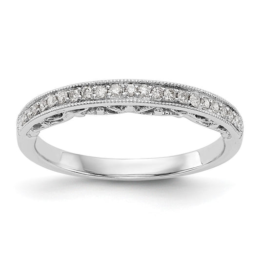 14k White Gold Real Diamond Wedding Band