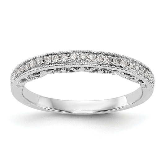 0.13ct. CZ Solid Real 14k White Gold Wedding Wedding Band Ring