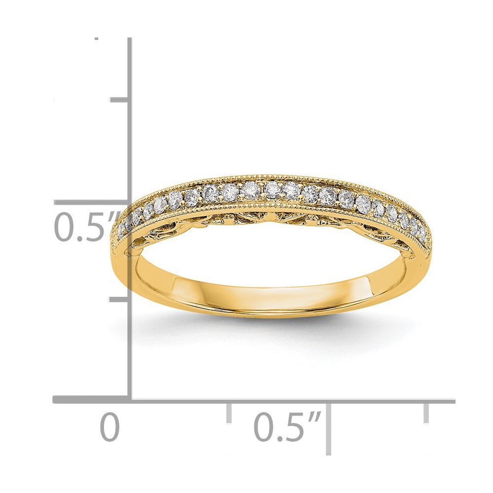 0.13ct. CZ Solid Real 14k Yellow Gold Wedding Wedding Band Ring