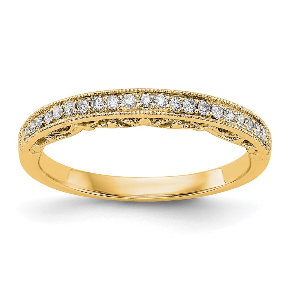 0.13ct. CZ Solid Real 14k Yellow Gold Wedding Wedding Band Ring