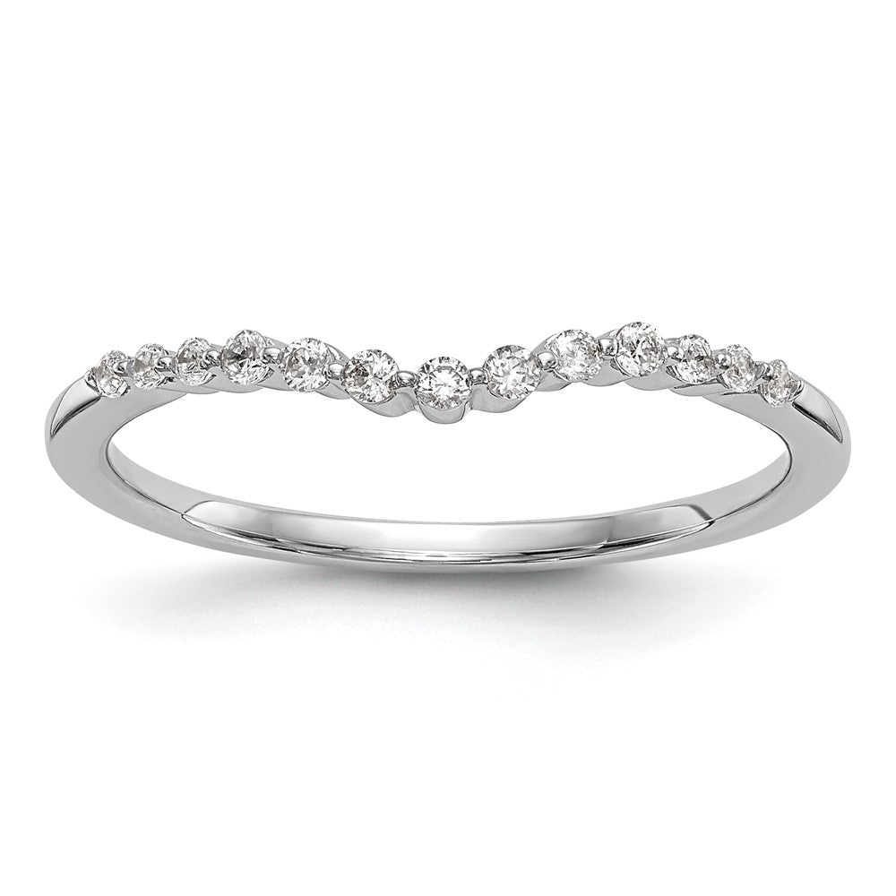 14k White Gold Real Diamond Wedding Band