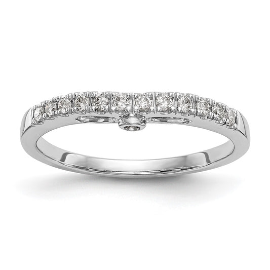 0.16ct. CZ Solid Real 14k White Gold Wedding Wedding Band Ring