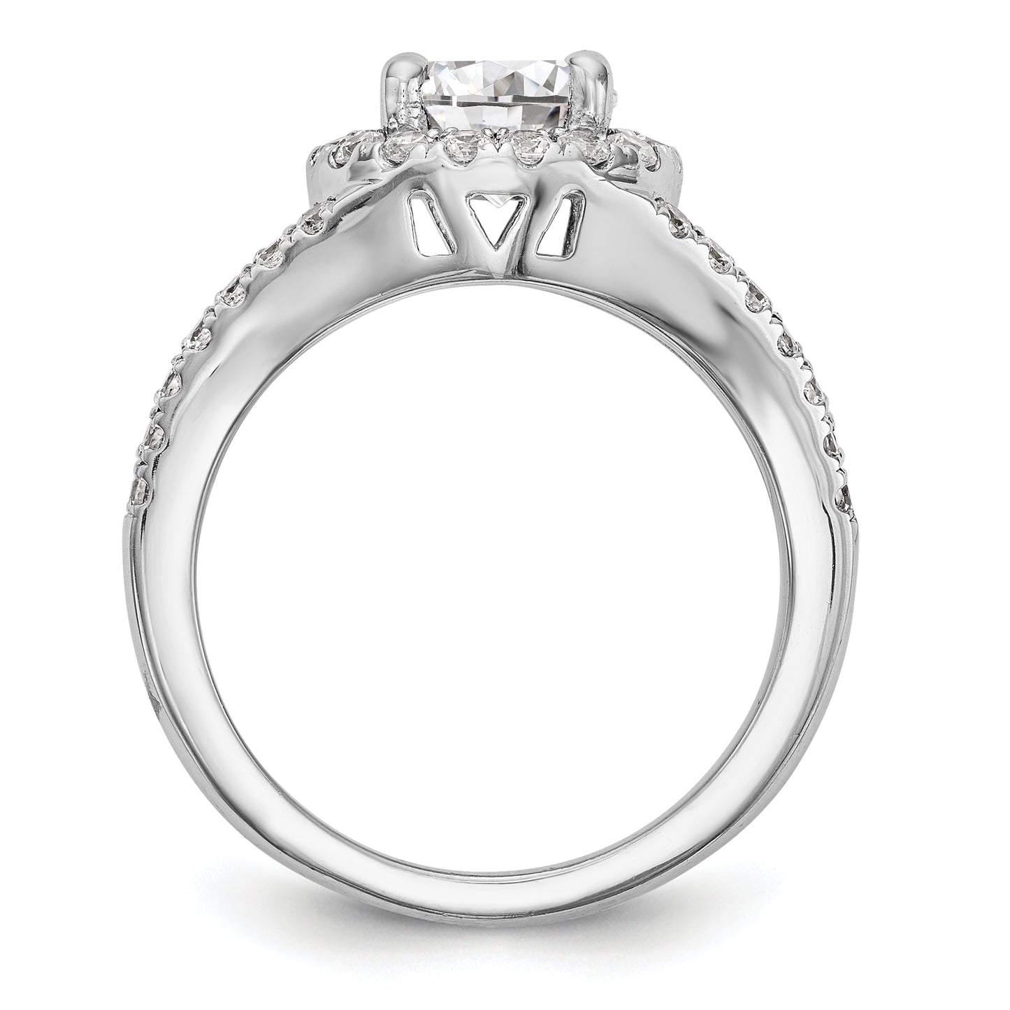 2.00ct. CZ Solid Real 14K White Gold Round Halo Engagement Ring