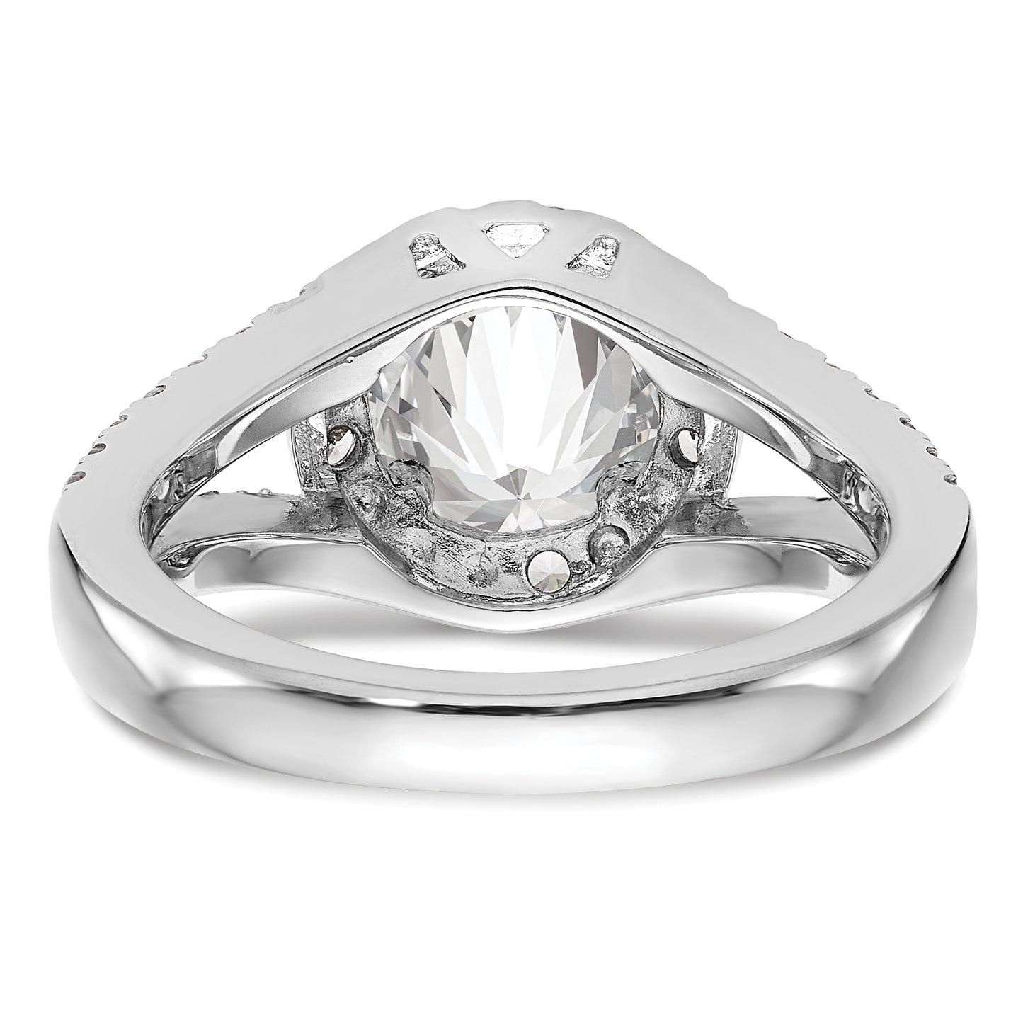 2.00ct. CZ Solid Real 14K White Gold Round Halo Engagement Ring