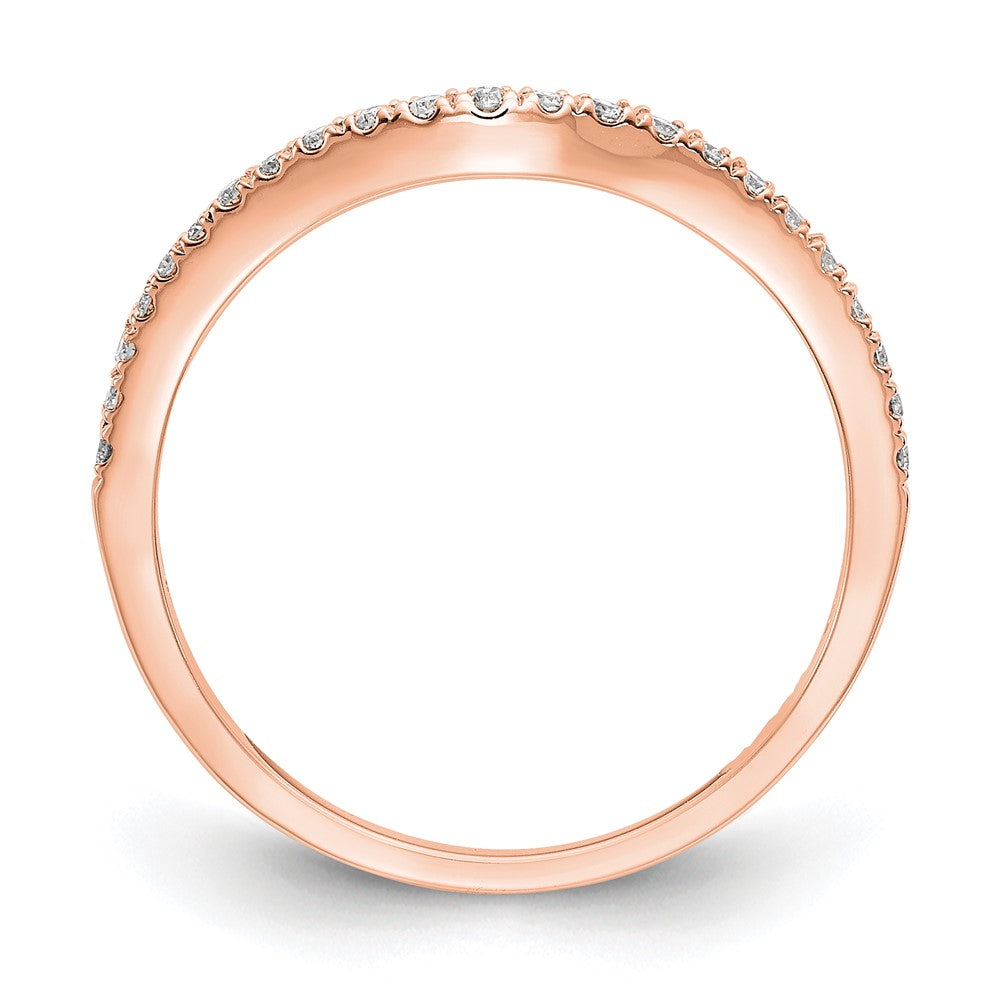 14k Rose Gold Real Diamond Wedding Band