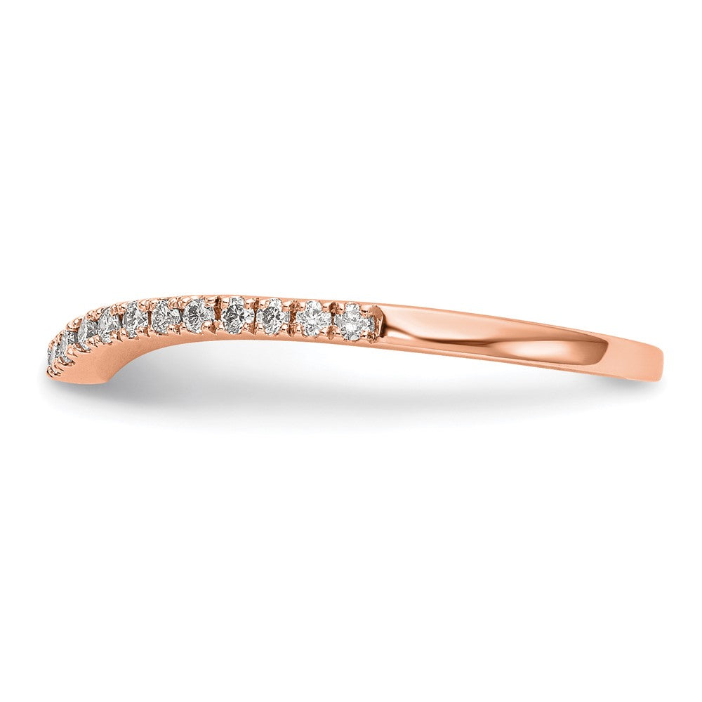 14k Rose Gold Real Diamond Wedding Band