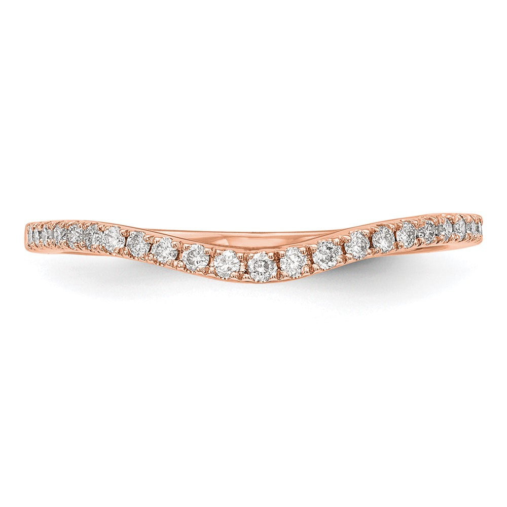 14k Rose Gold Real Diamond Wedding Band