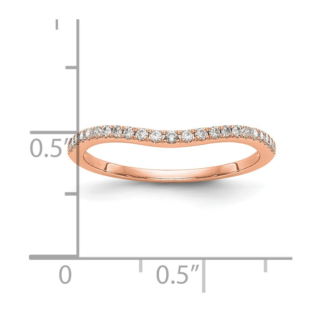 14k Rose Gold Real Diamond Wedding Band