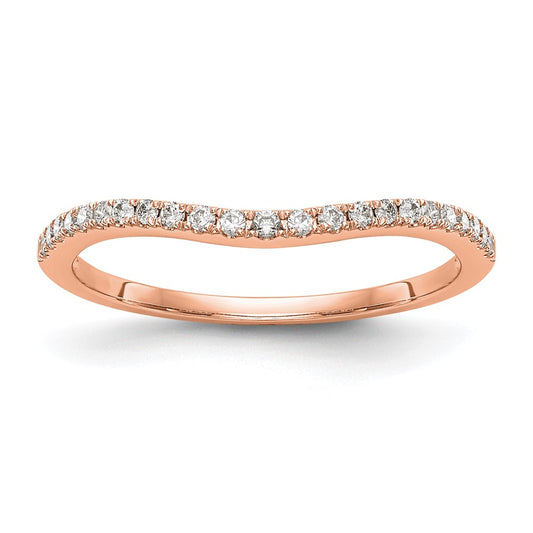 14k Rose Gold Real Diamond Wedding Band