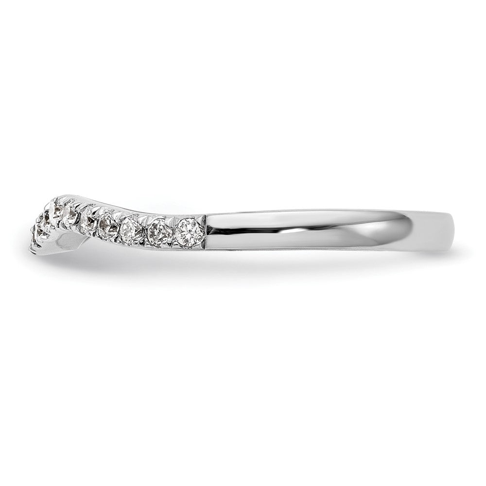 0.14ct. CZ Solid Real 14k White Gold Wedding Wedding Band Ring