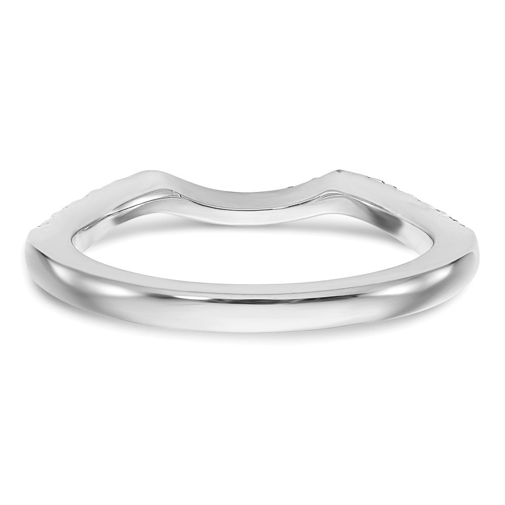 0.14ct. CZ Solid Real 14k White Gold Wedding Wedding Band Ring