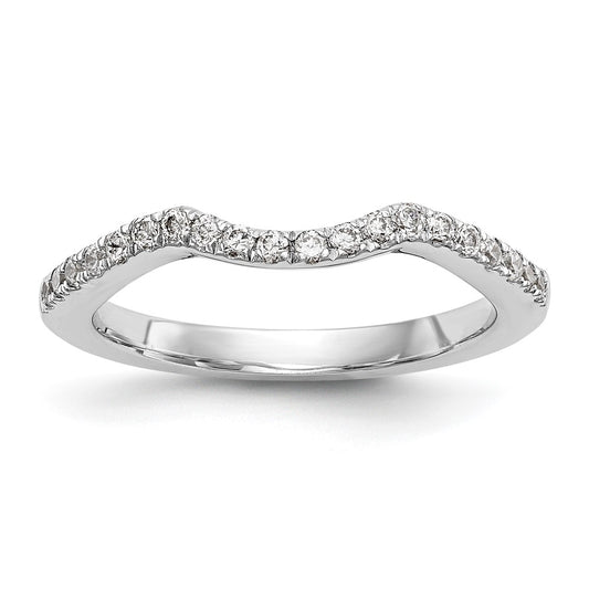 0.16ct. CZ Solid Real 14k White Gold Wedding Wedding Band Ring