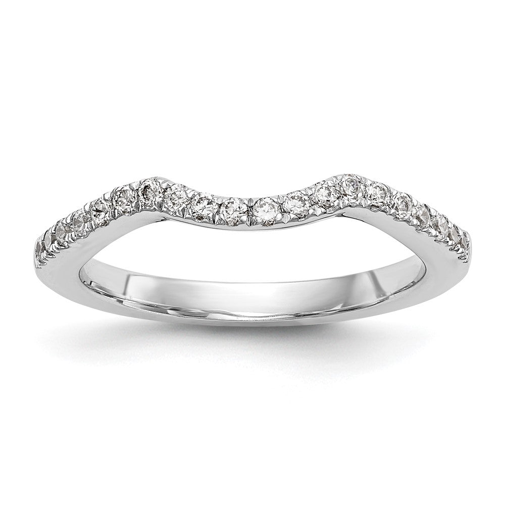 0.14ct. CZ Solid Real 14k White Gold Wedding Wedding Band Ring