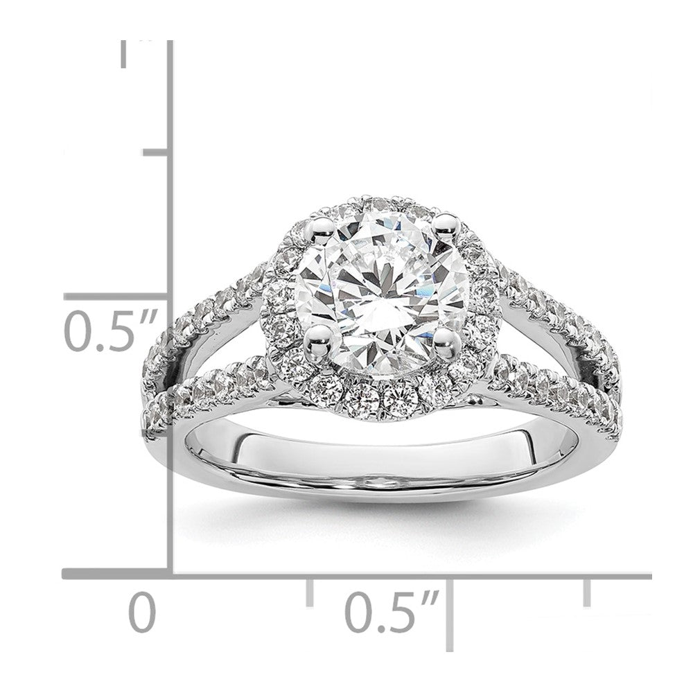 1.50ct. CZ Solid Real 14K White Gold Round Halo Engagement Ring