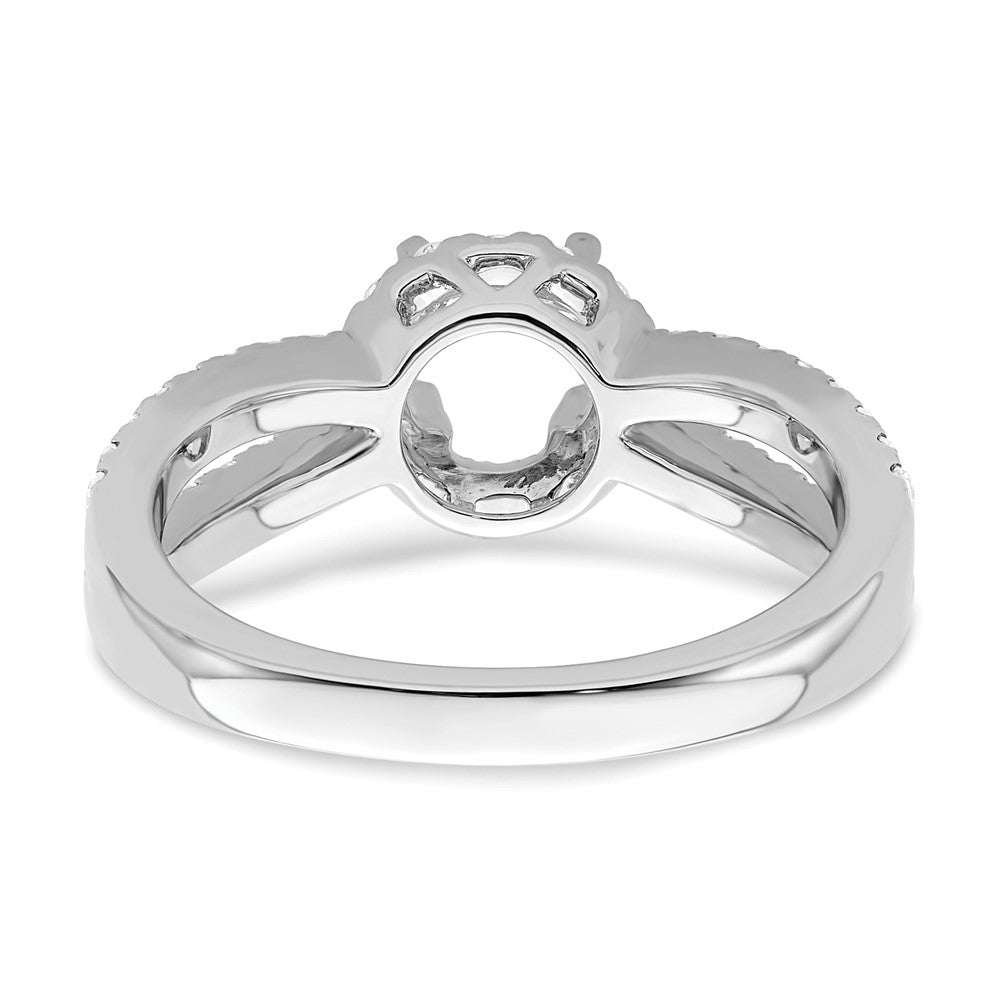 0.50ct. CZ Solid Real 14K White Gold Round Halo Engagement Ring