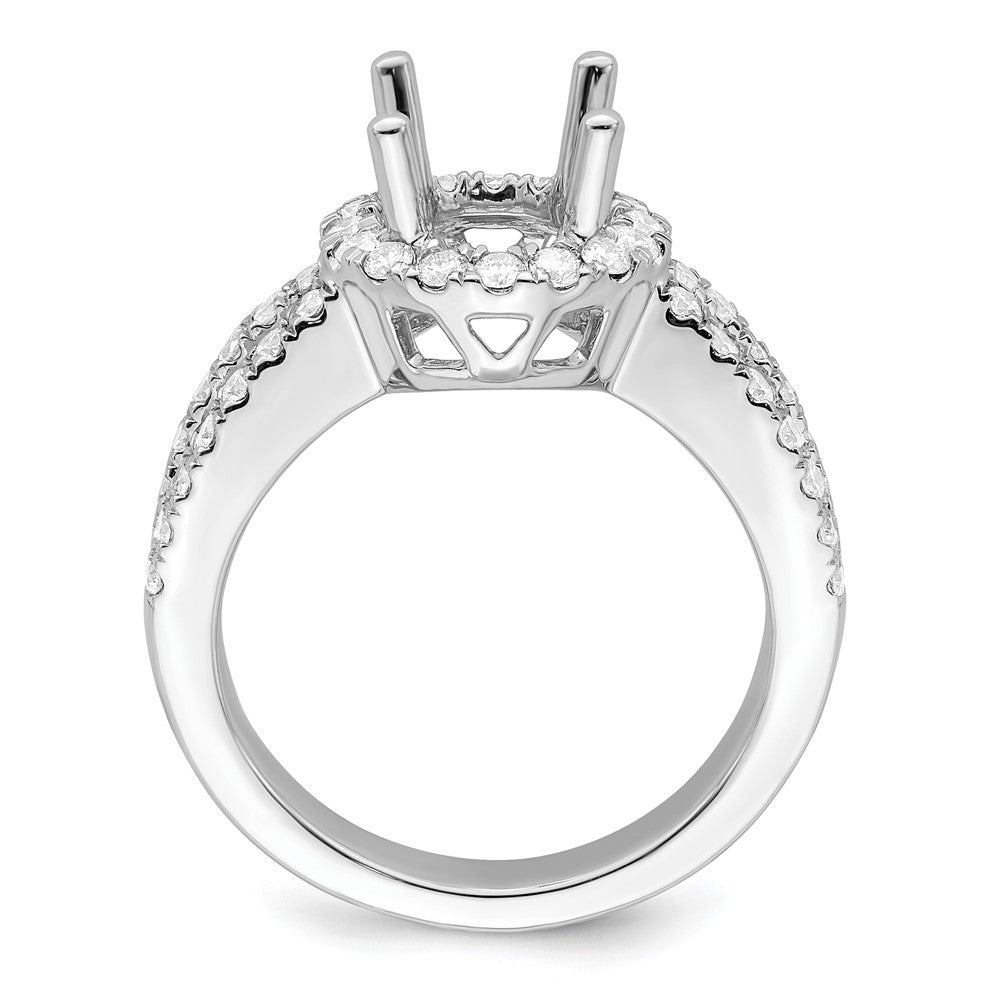 1.50ct. CZ Solid Real 14K White Gold Round Halo Engagement Ring