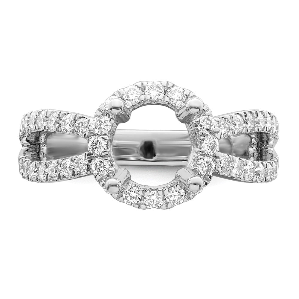 1.50ct. CZ Solid Real 14K White Gold Round Halo Engagement Ring