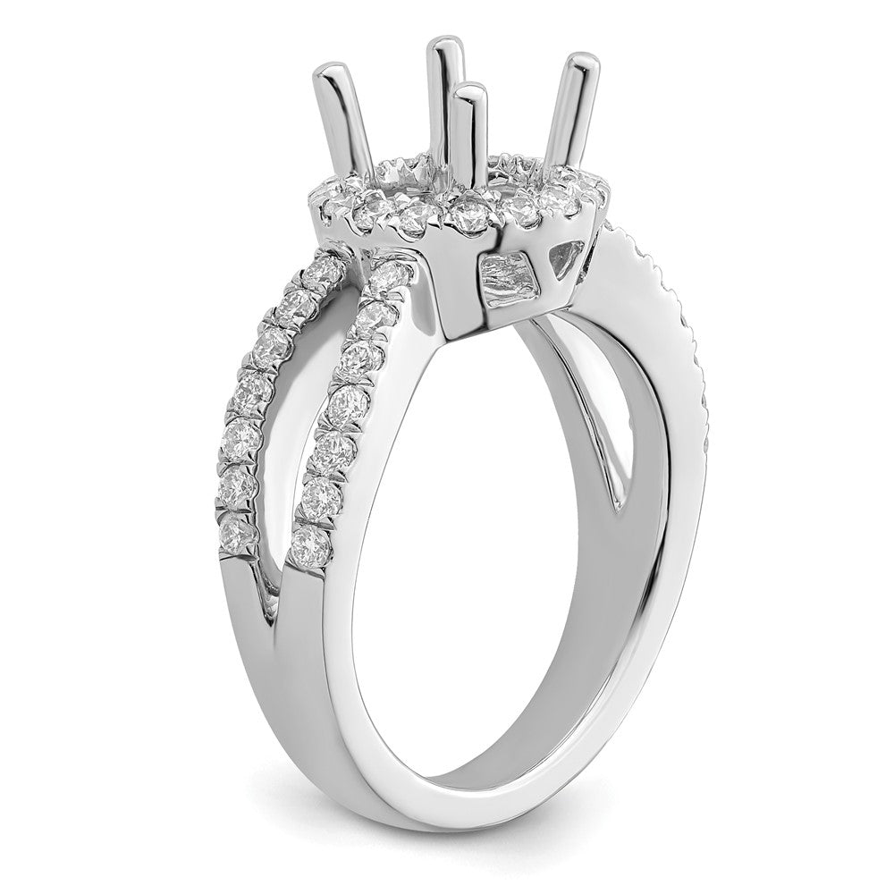 1.50ct. CZ Solid Real 14K White Gold Round Halo Engagement Ring